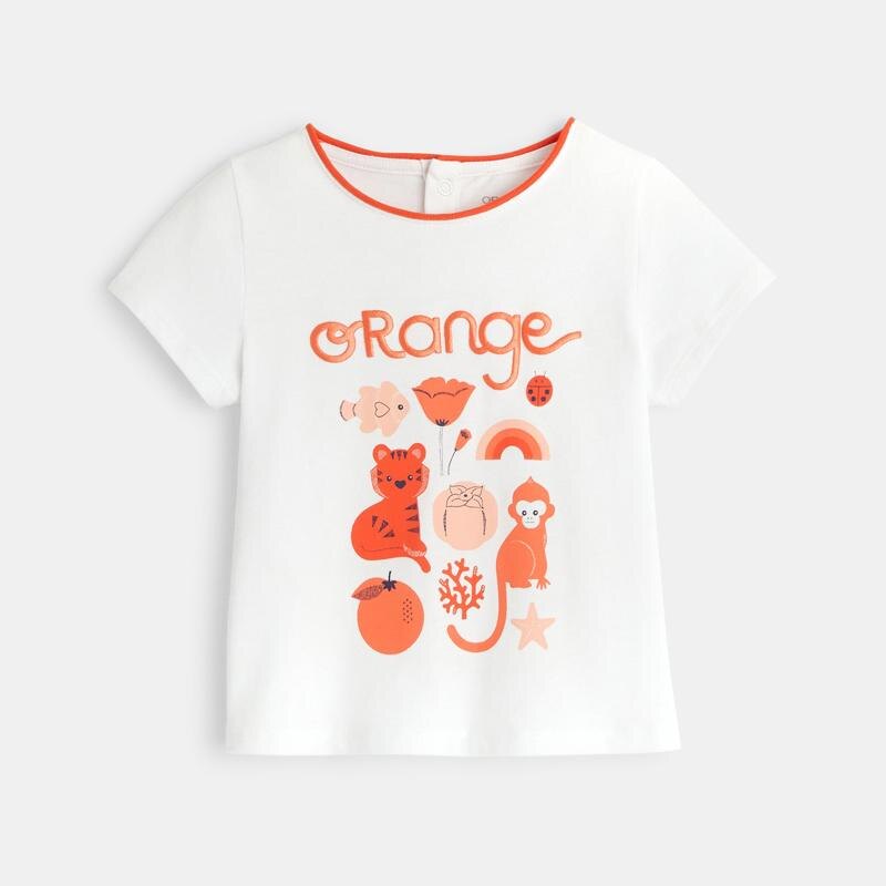 T-shirt imprimé animaux orange bébé fille Orange