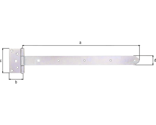 Zware dwarsstrop type 126, 500 x 40 mm, verzinkt, dikfilm gepassiveerd