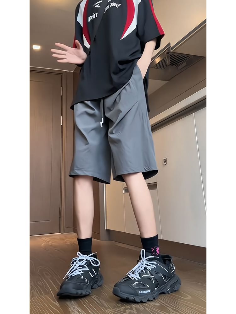 Posive - Effen shorts met trekkoord in de taille