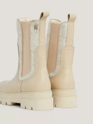Botas Chelsea de couro contrastante