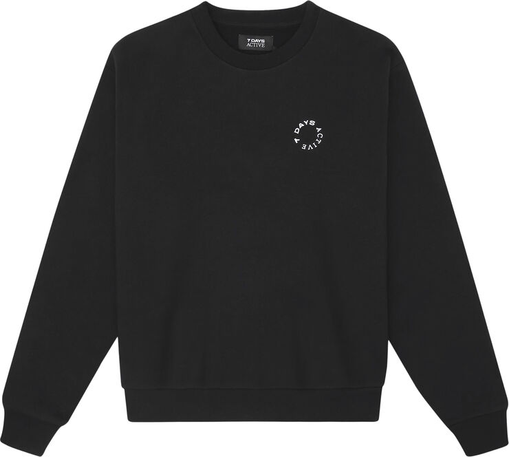 7 Days Active Organic Regular Crewneck 001 black