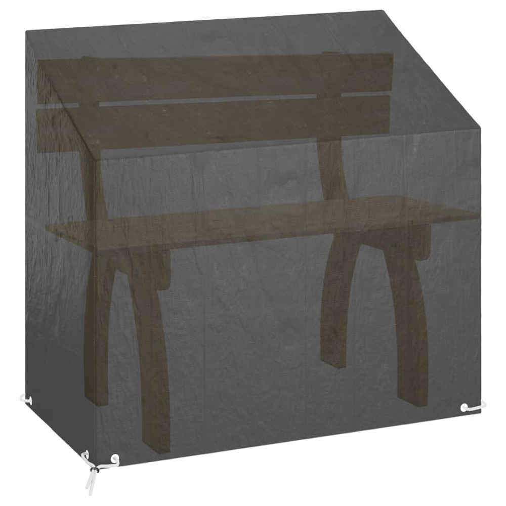 Housses de banc de jardin 2 pcs 8 œillets 130x70x70/88 cm pe