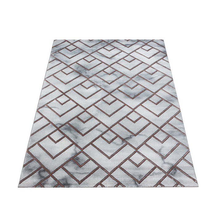 Modern vloerkleed - Marble Pattern Grijs/Bruin | Topper