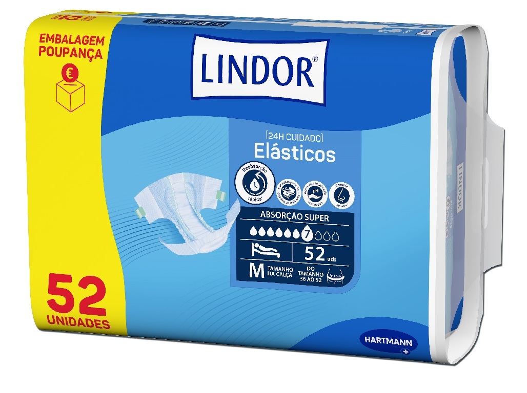 FRALDAS INCONTINÊNCIA TAMANHO M LINDOR 52UN