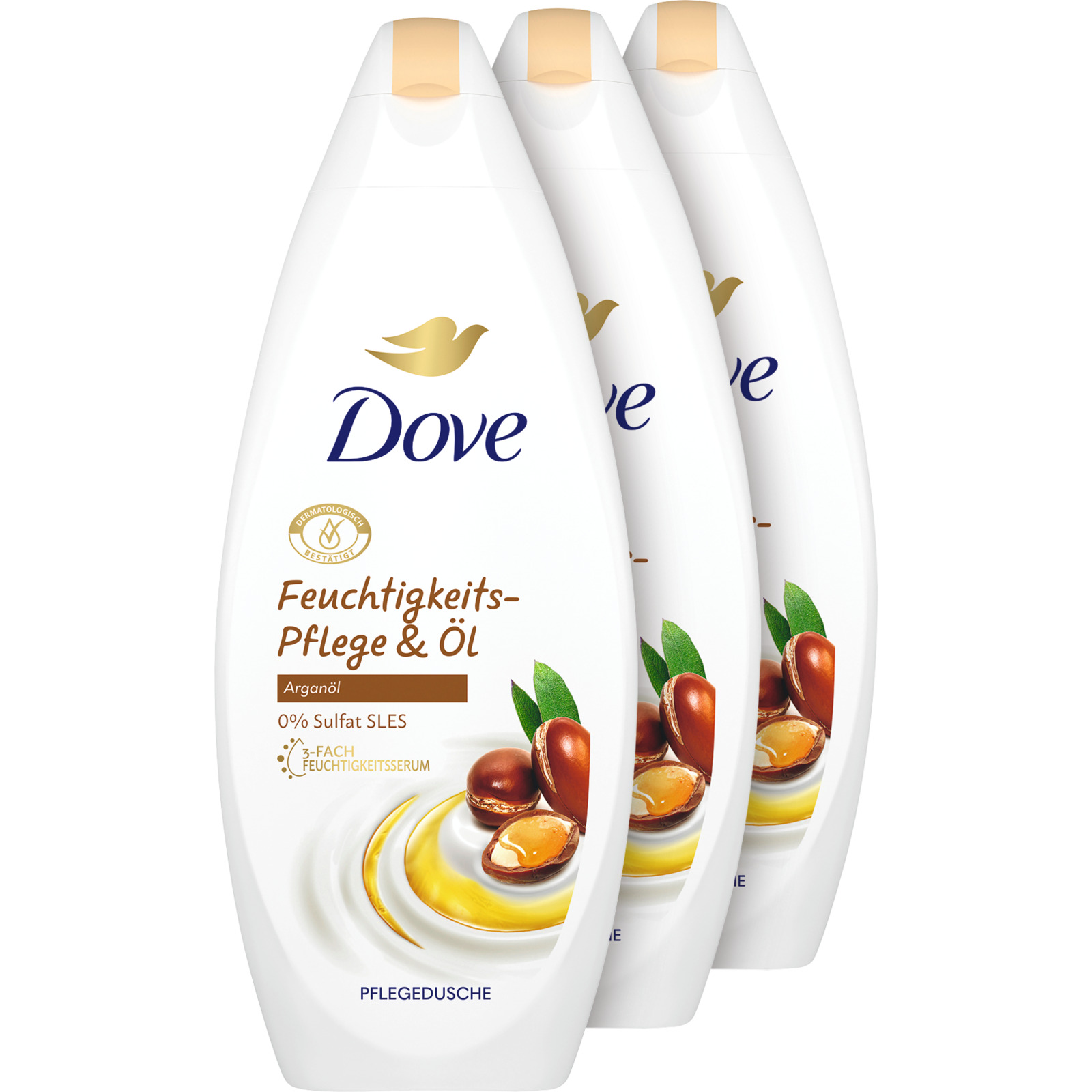 Dove Pflegedusche Feuchtigkeitspflege & Öl Arganöl 3 x 250 ml