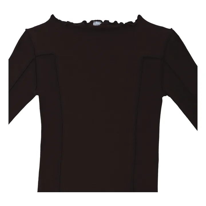 Baserange T-shirt Côtelé Omato Coton Bio | Chocolat