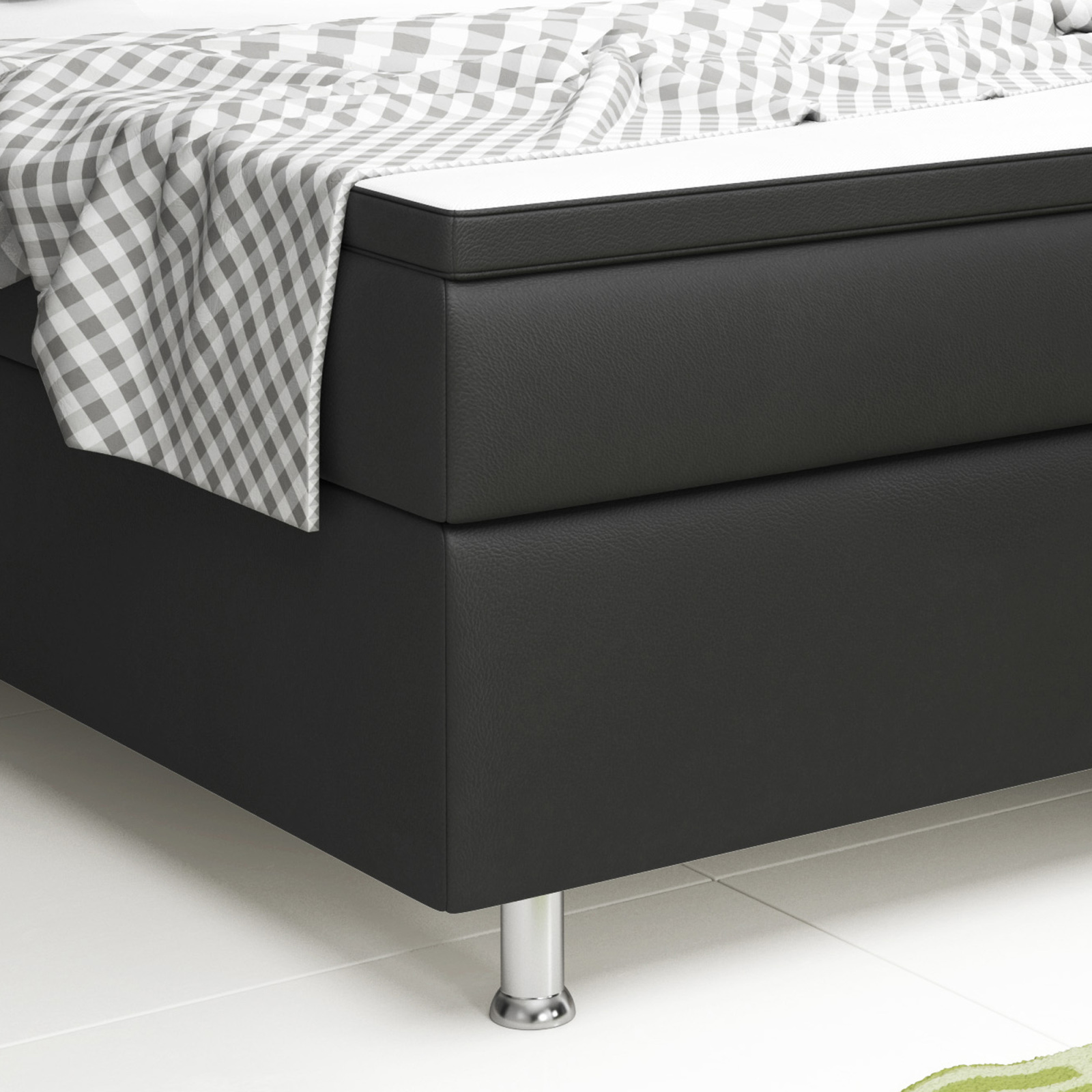Boxspringbett - schwarz - H3 - 180x200 cm