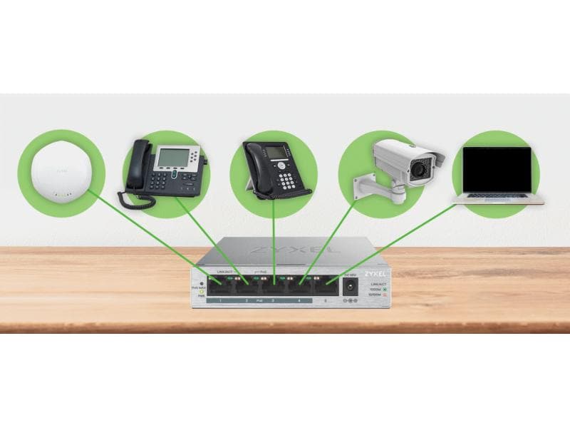 Zyxel PoE  Switch GS1005HP 5 Port Unmanaged Gigabit-Switch mit PoE