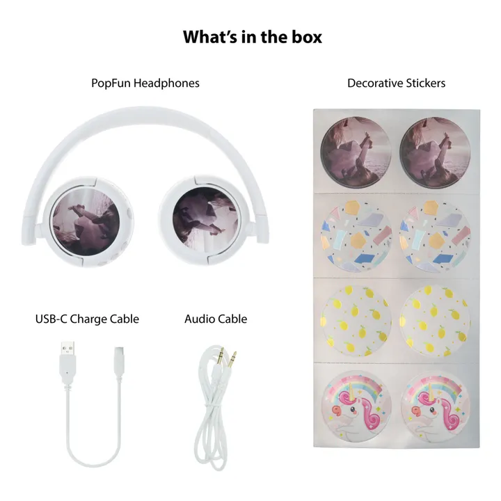 Buddyphones Casque audio enfant Pop Fun | Blanc