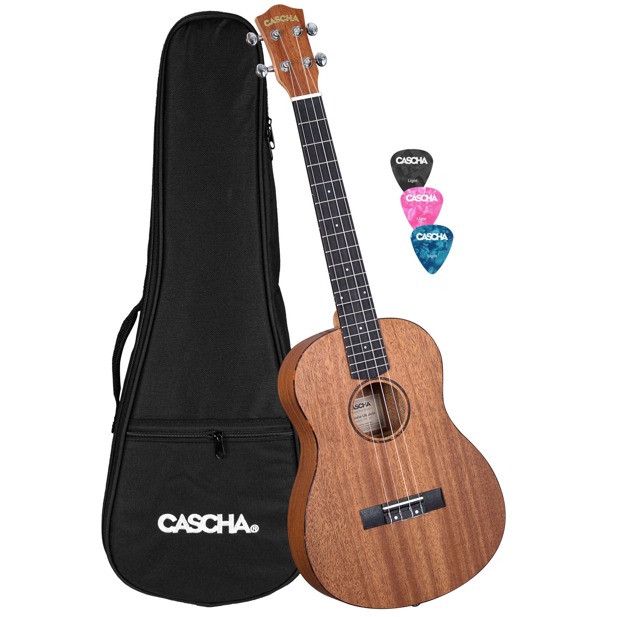 Cascha HH 2243 bariton ukelele mahonie met gigbag
