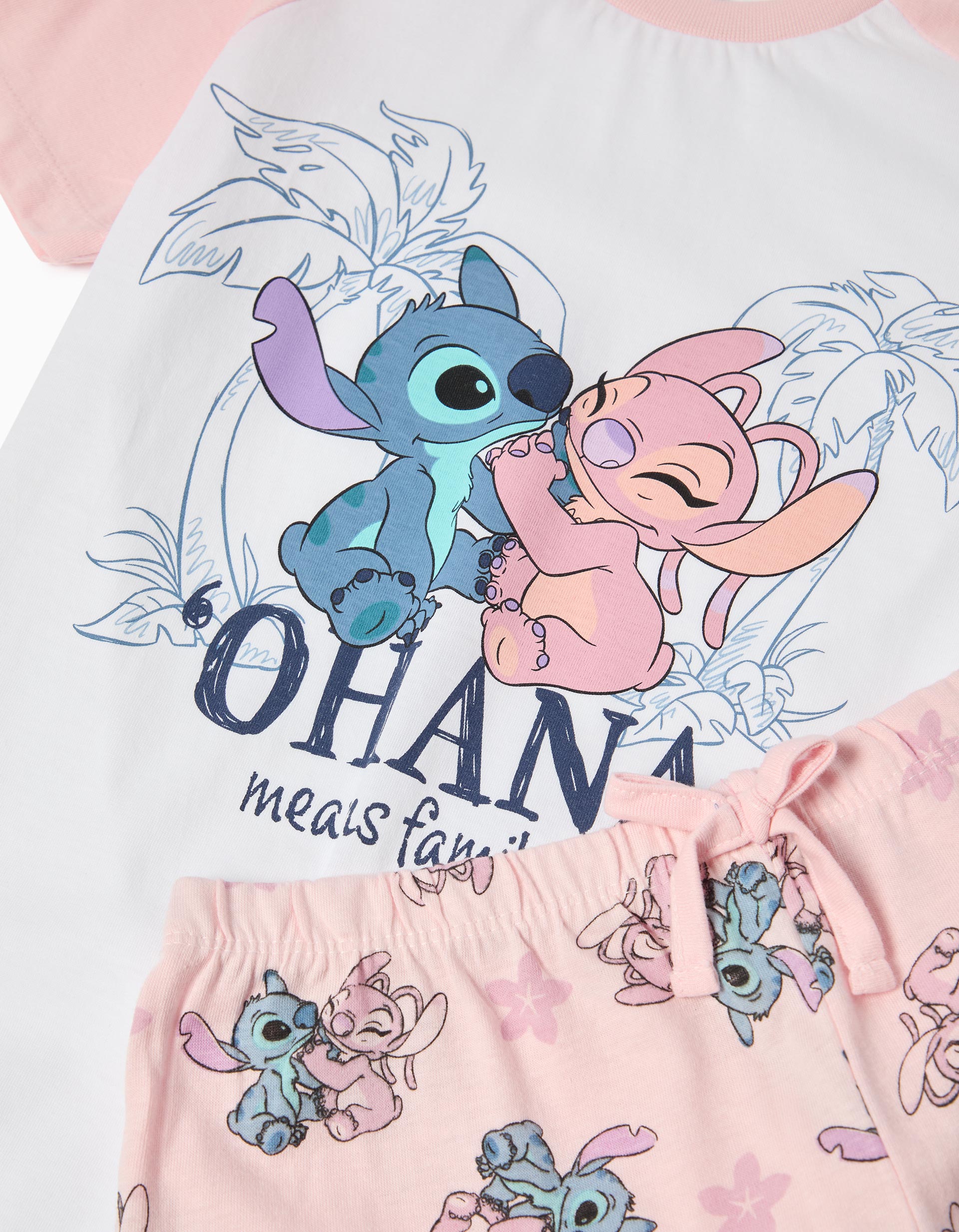 Pijama Jersey 'Lilo e Stitch', Menina, Rosa Claro