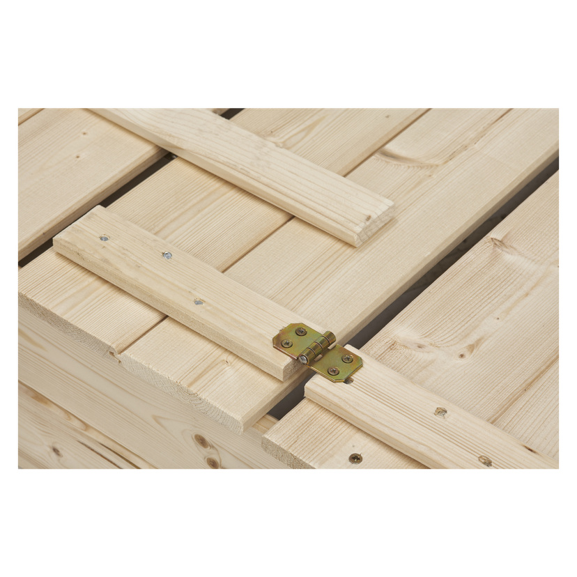 Sandkasse med benk 120x120x20 cm