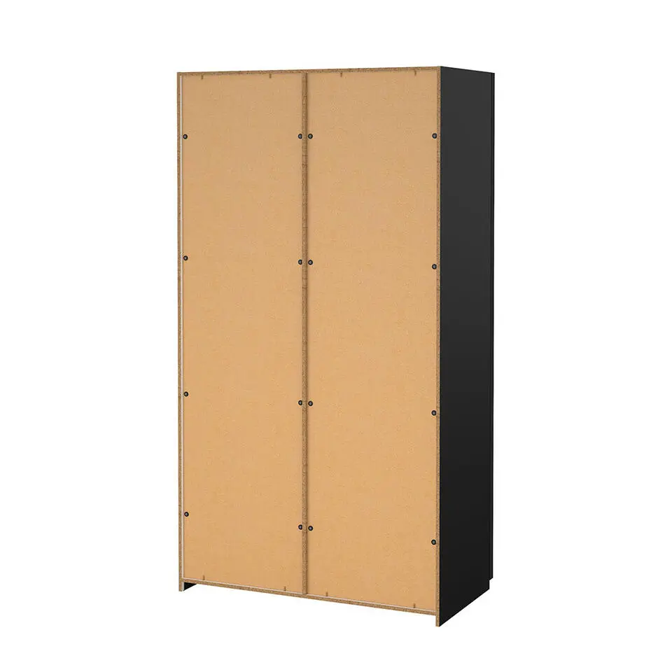 Hioshop Como schuifdeurkast 2 deuren 120x220cm mat zwart
