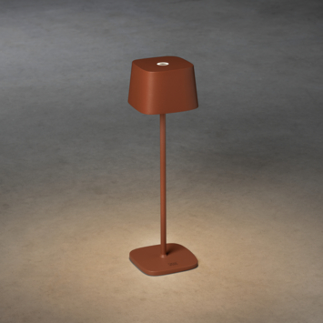 Konstsmide tafellamp Capri draadloos USB terracotta