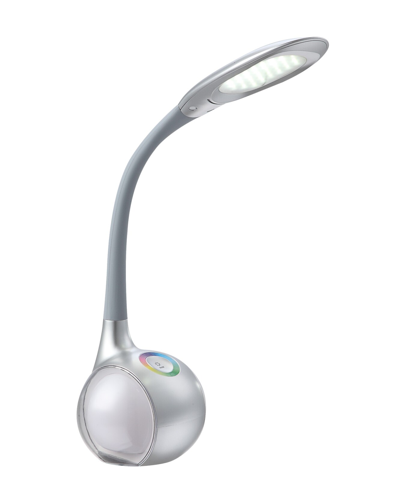 LED-Tischleuchte - silbergrau - Farbwechsel-Funktion