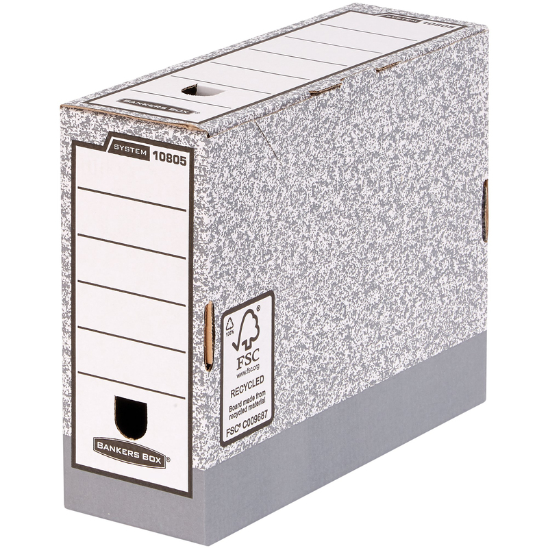 Fellowes Bankers Box® Archivschachtel 1080501, 110 x 265 x 327 mm, grau/weiss, 1 Stück
