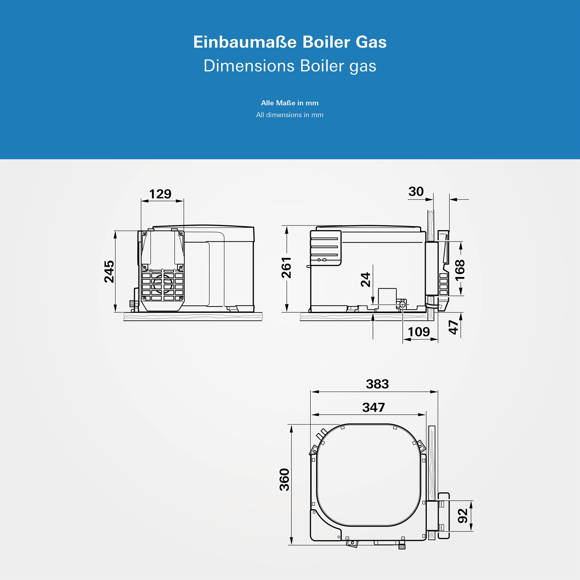 Gasboiler - 10 l - Ohne Wasserset