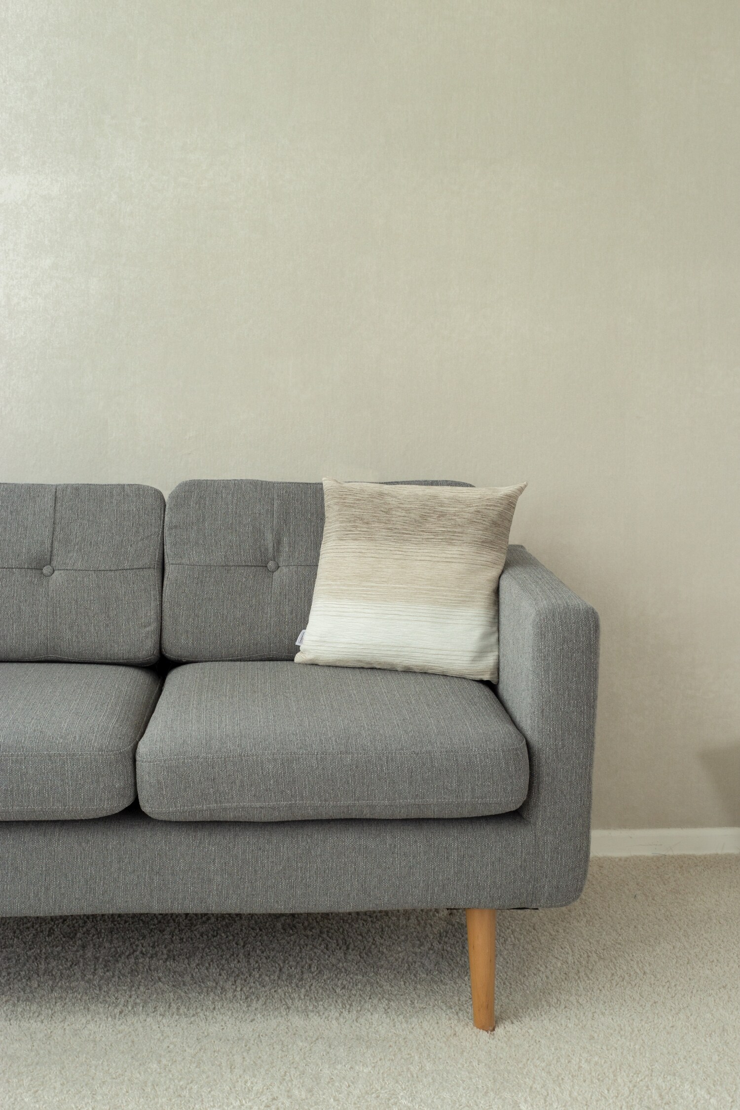 Homing Kissenhülle Linn 40x40 weiß braun Kissen Bezug Wohnzimmer Gestreift Deko