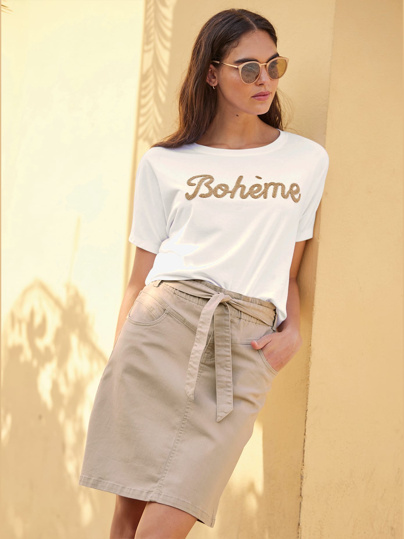 Jupe en jean ceinture élastique confortable
