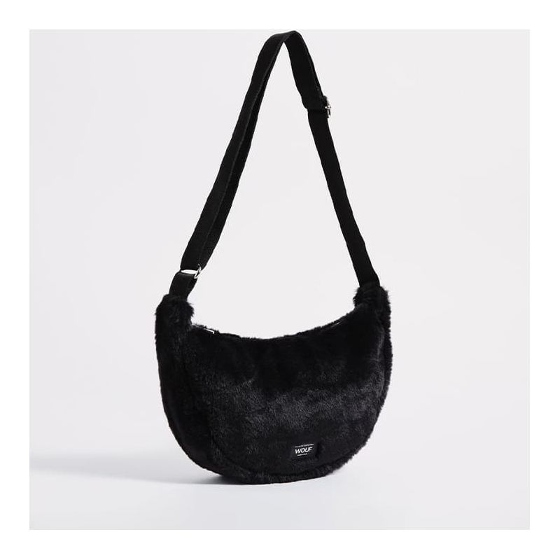 Sac bandoulière 30 cm en fausse fourrure Black Forest