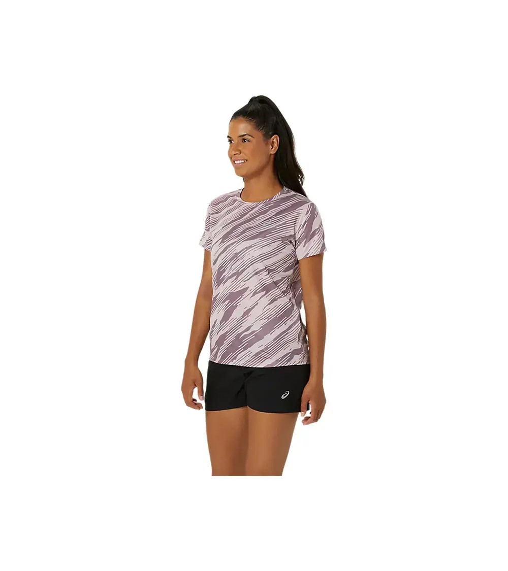 ASICS Core All Over Print Hardloopshirt Korte Mouwen ROSE/MAUVE Dames