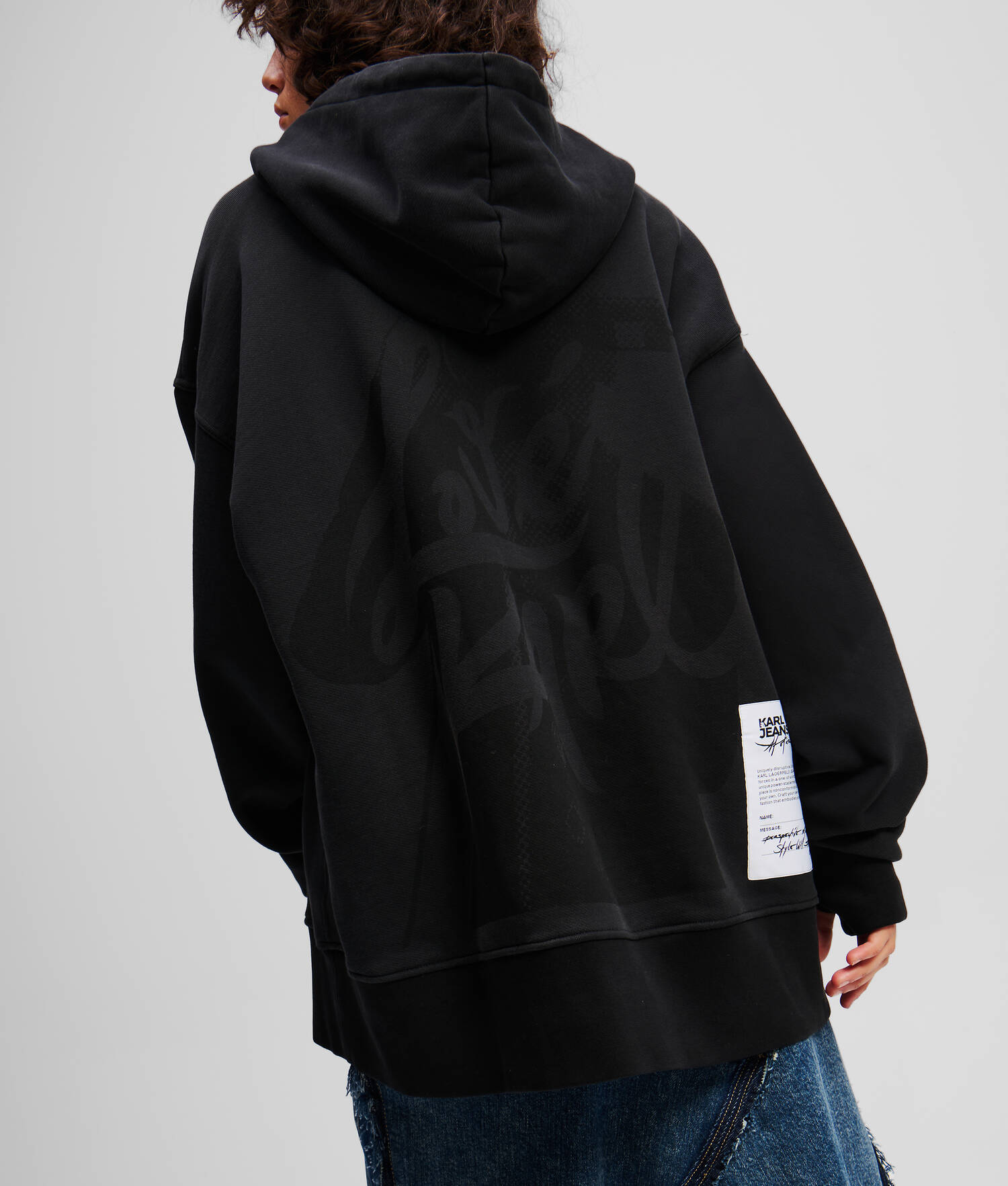SWEAT À CAPUCHE KLJ X ATELIER RESERVÉ - Noir lavé