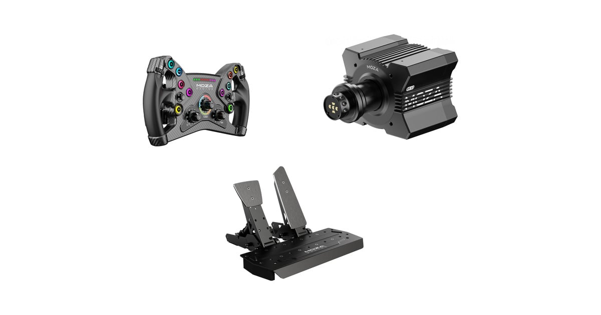 MOZAR9 V3 + KS + SR-P bundel  (Zwart, Basis, stuur en pedalen)