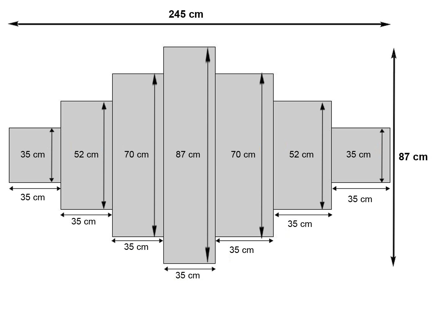 Leinwandbild H375 XL, Wandbild Keilrahmenbild Kunstdruck, 7-teilig 245x87cm ~ Blumen