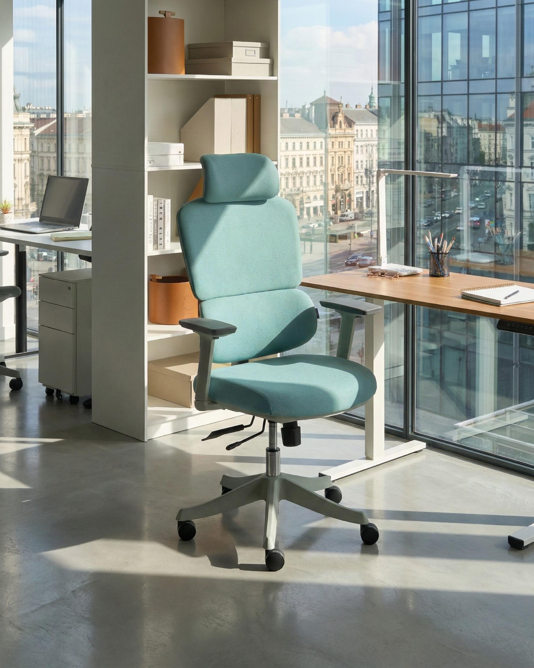 Bureaustoel VISCOUNT Stof Groenblauw