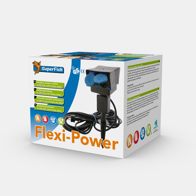 Superfish Flexi Power Stekkerdoos 8 Mtr voor buitengebruik