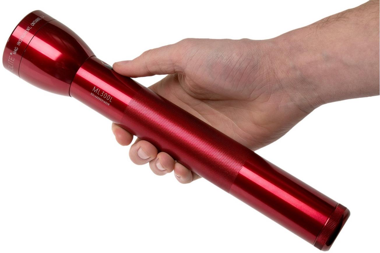 Maglite ML300L MagLed zaklamp 3-D cell, rood