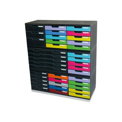 Exacompta Modulo Ecoblack - Module de classement 5 tiroirs - noir