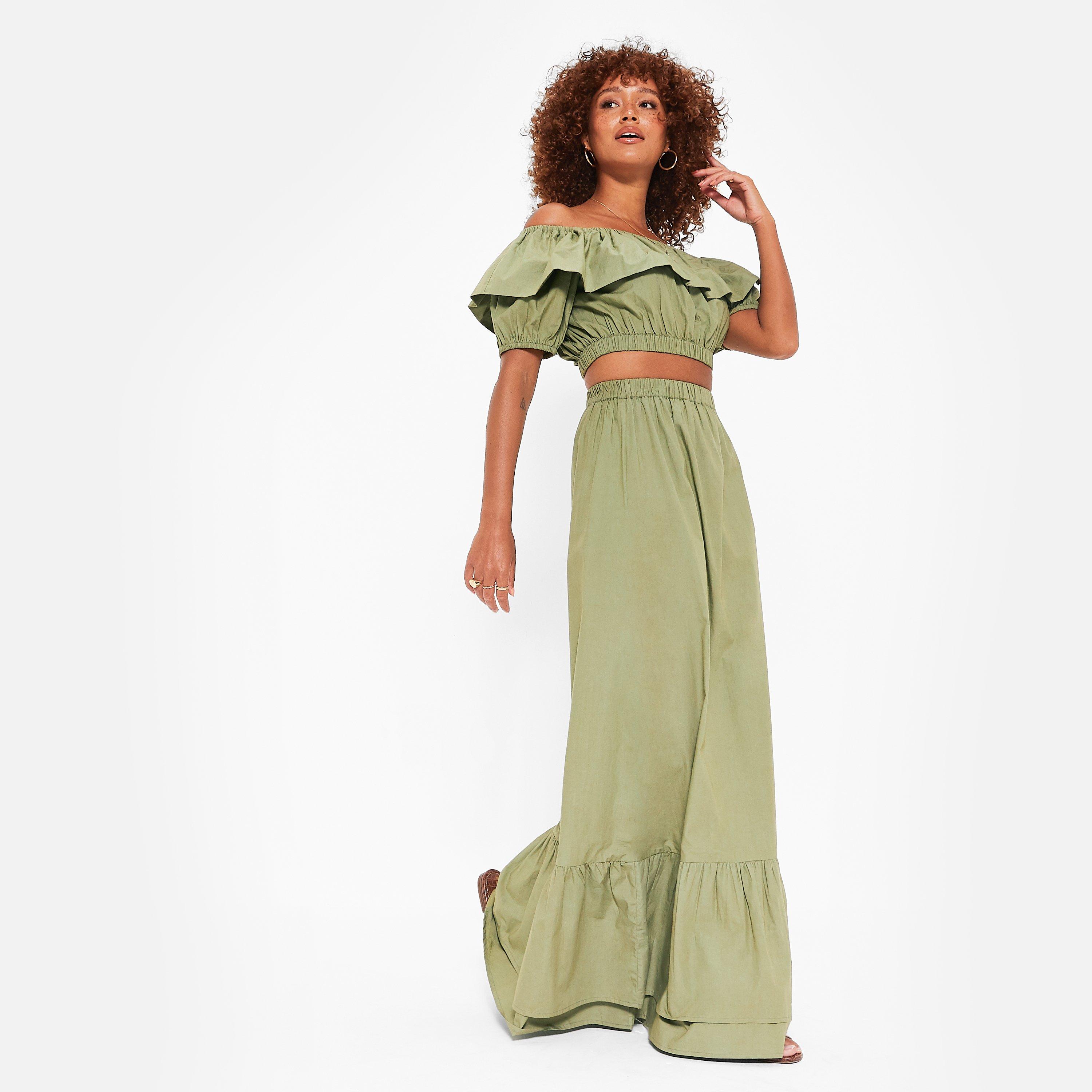 I Saw It First ISAWITFIRST Frill Hem Maxi Skirt Co Ord