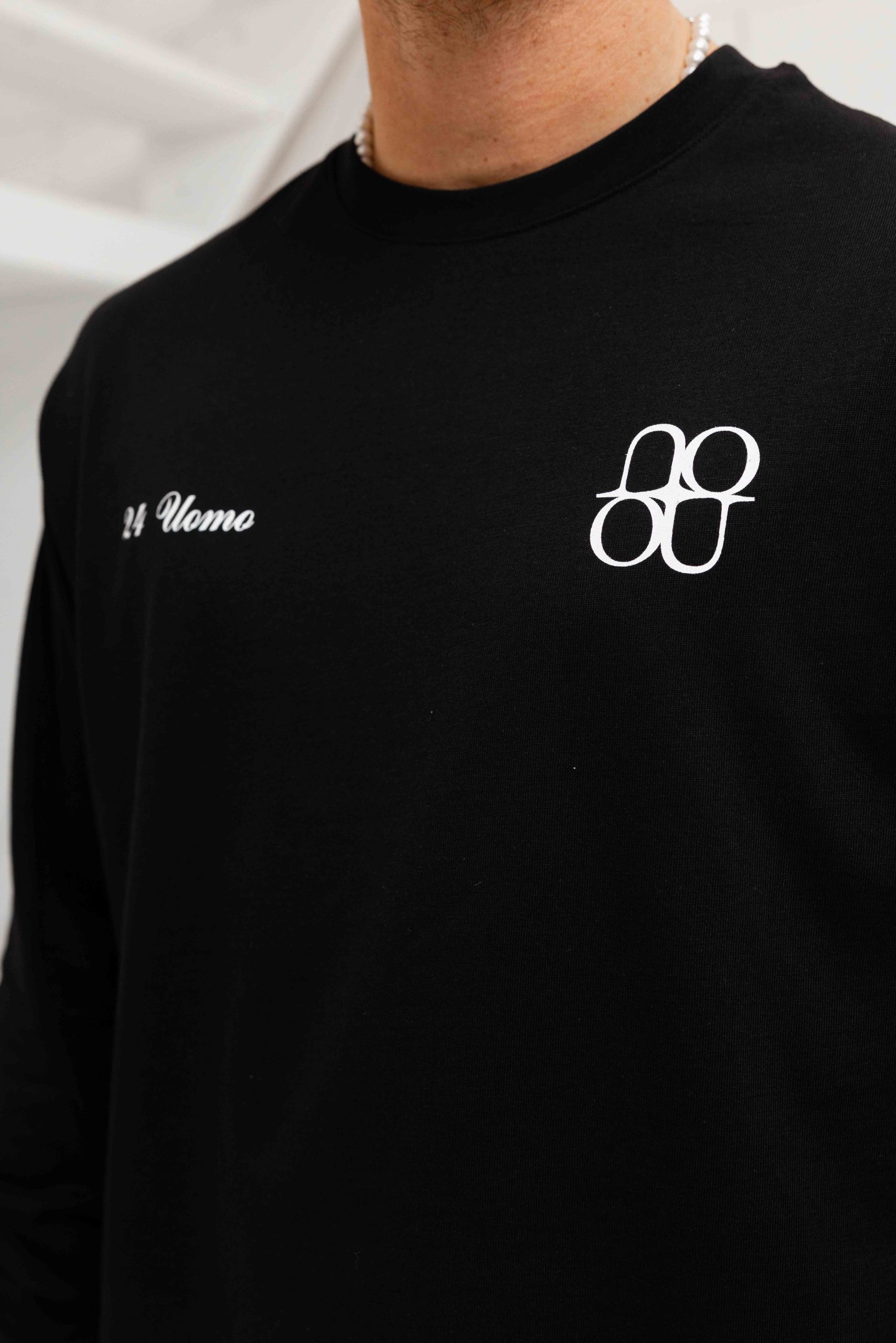 24 Uomo Symbol Longsleeve Shirt Heren Zwart/Wit