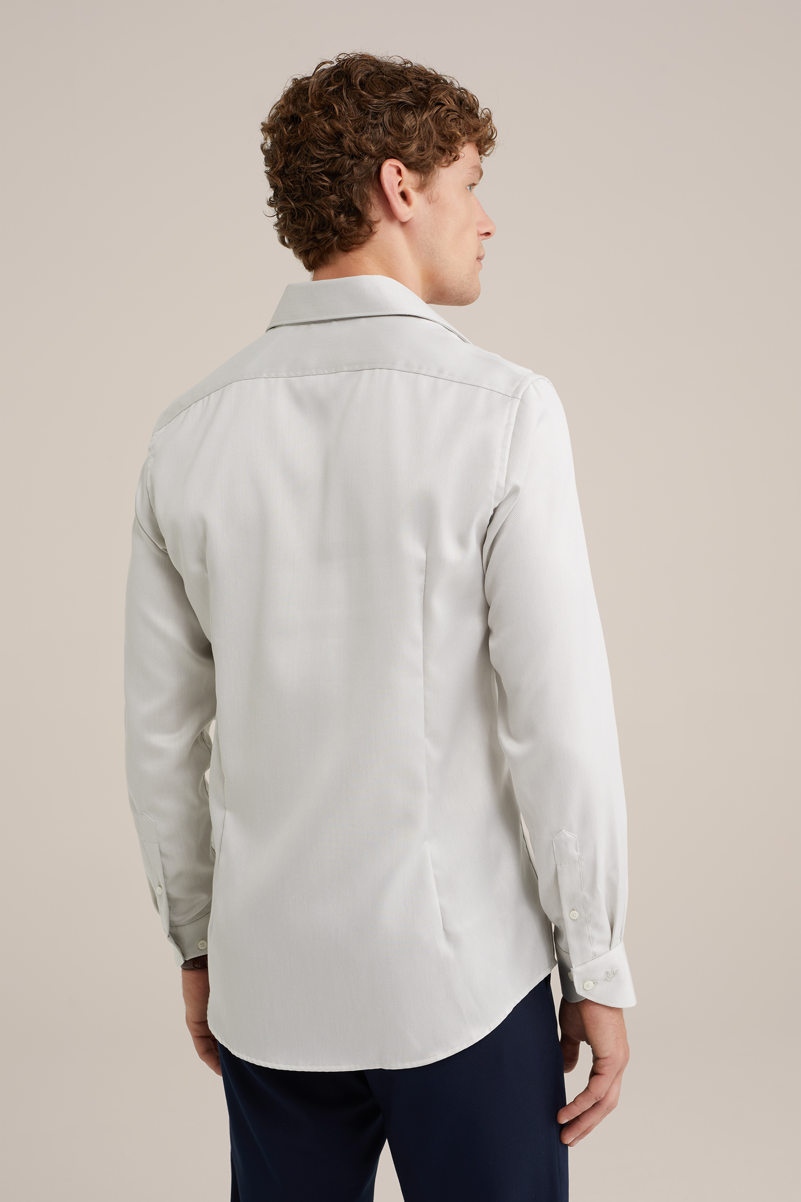 slim fit overhemd met structuur WE Fashion Lichtgroen