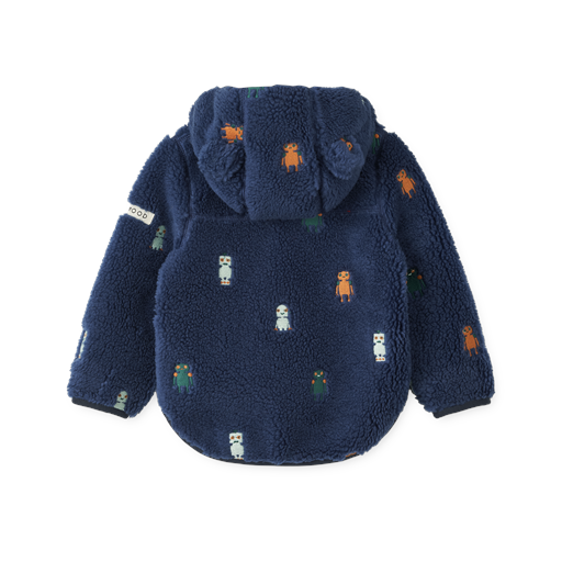 Liewood Mara Teddyjakke, Robots/Indigo Blue, 98 cm
