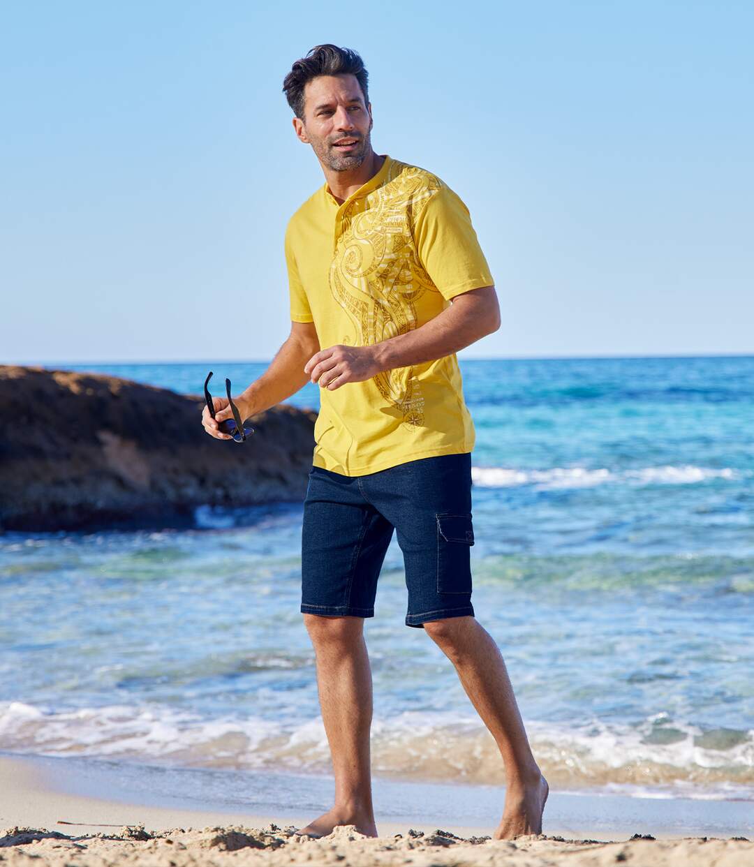 Bermuda Cargo Jean Stretch Confort