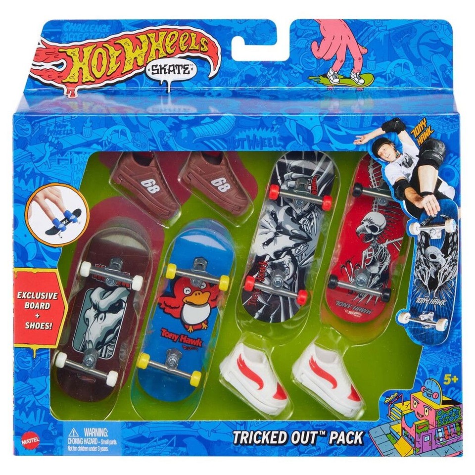 Hot Wheels - Tony Hawk Finger skateboards 4-Pakke (Asst)