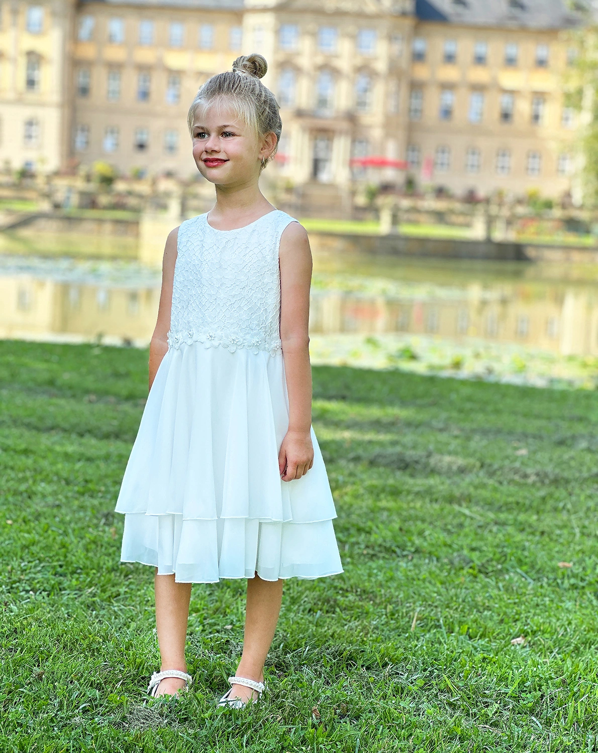 Kleid LITTLE FLOWERS ärmellos in ecru