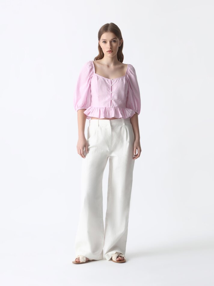 Blusa xadrez vichy - Rosa