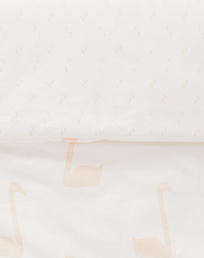 Fußsack SWAN (40x80) für Babyschale in weiß/pfirsich