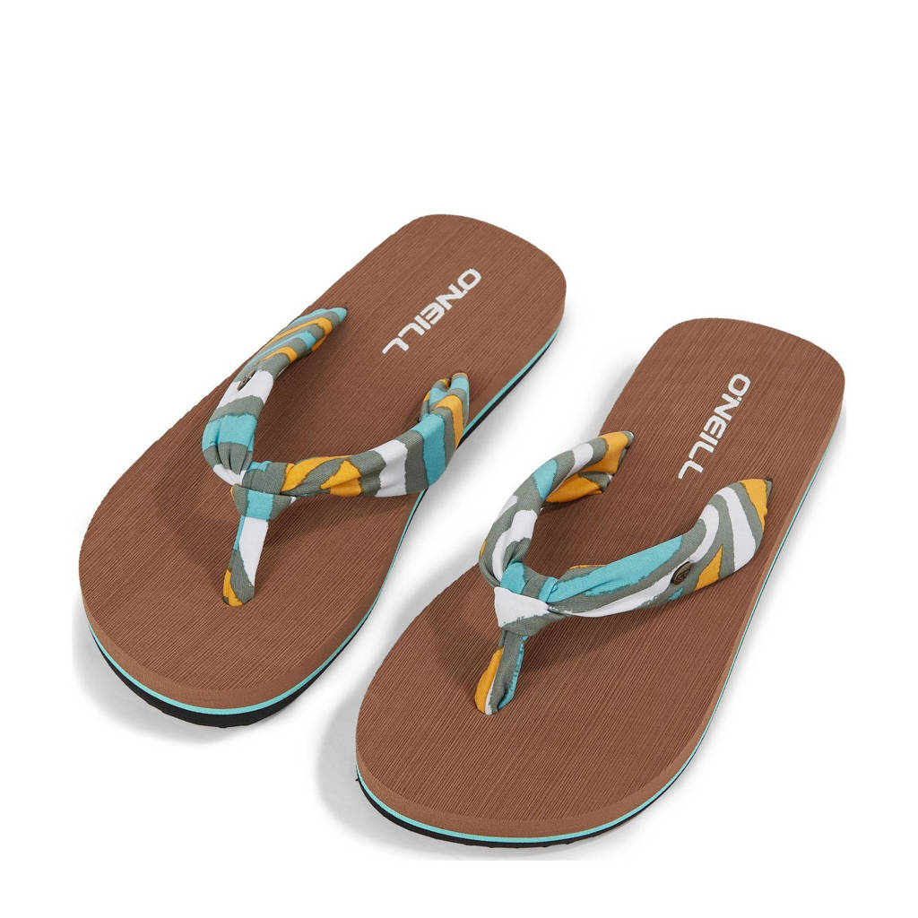 O'Neill Ditsy Sun Sandalsteenslippers met blauw/geel