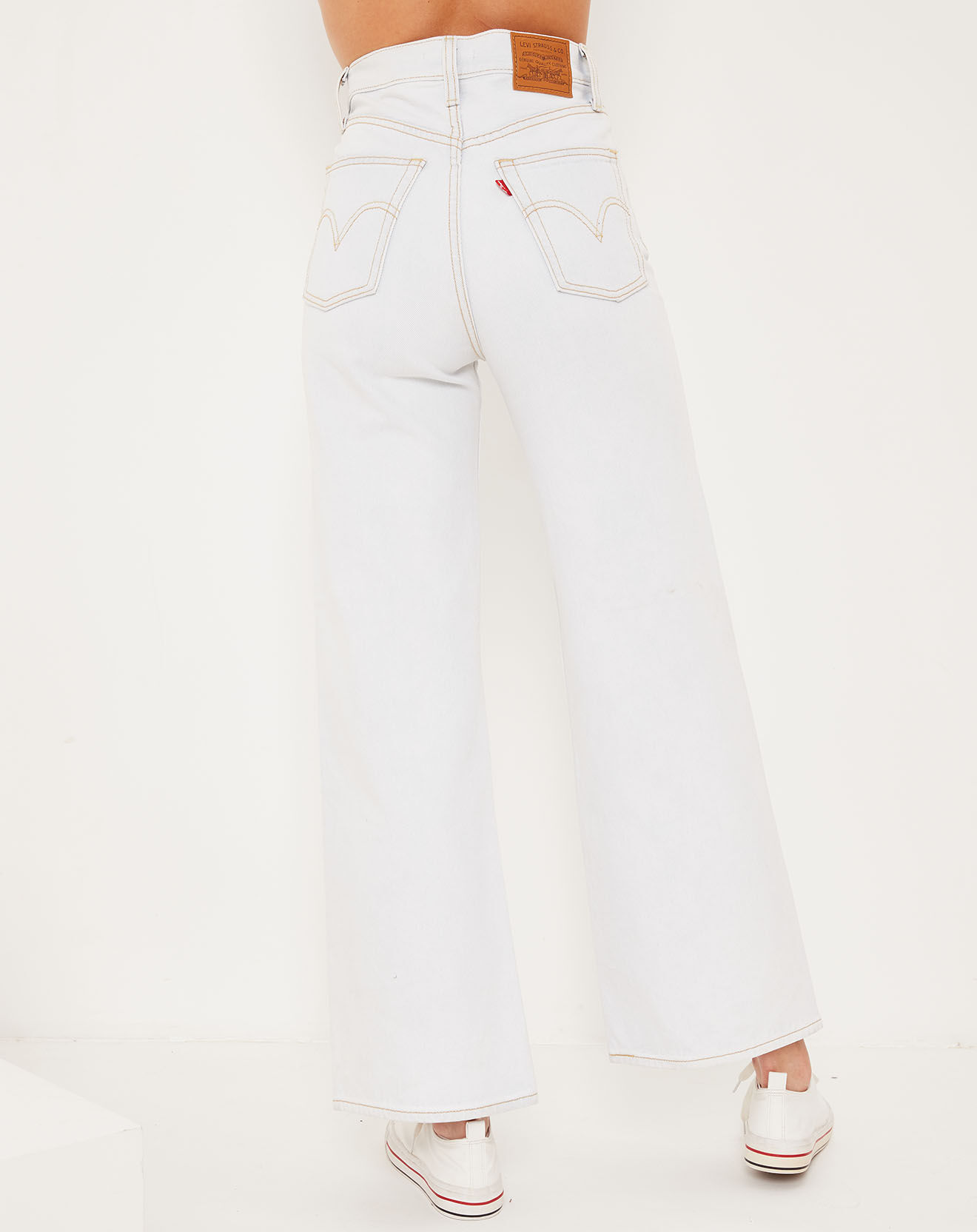 Levi's® Jean Ribcage Wide Leg bleu blanchis