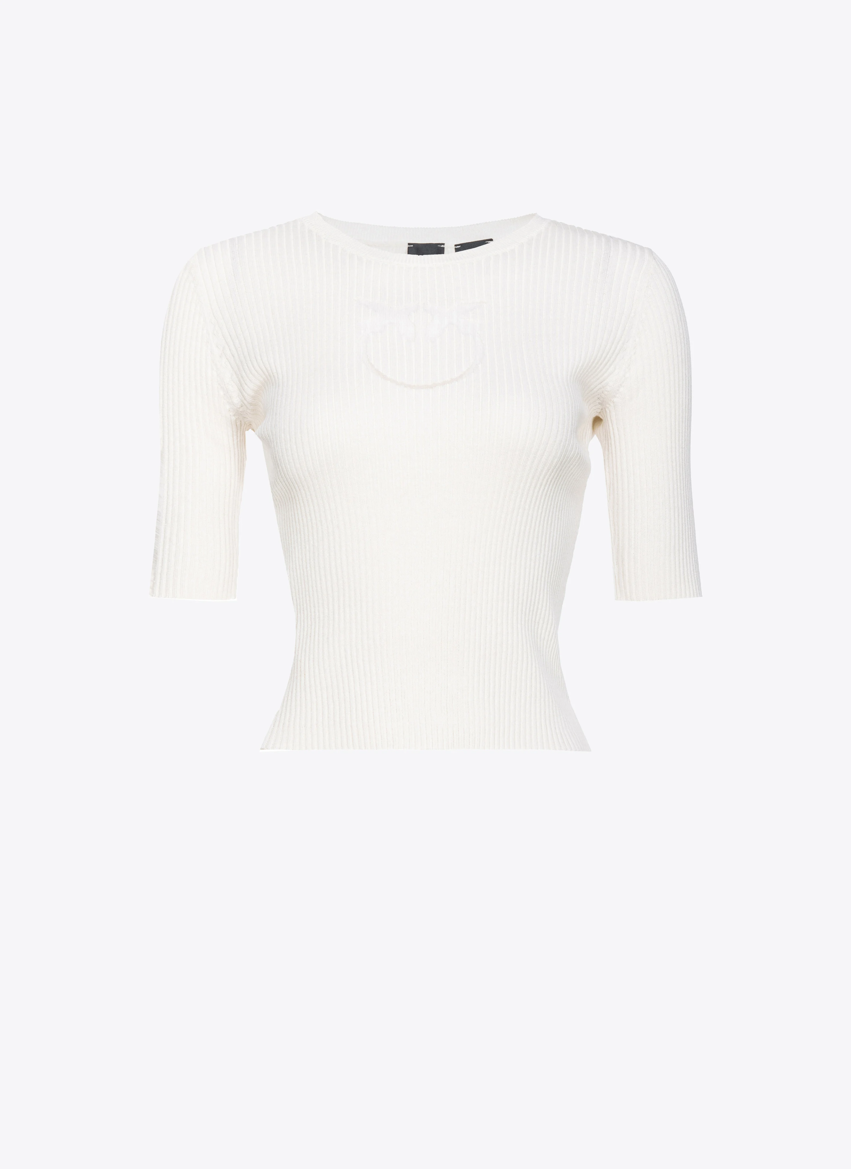 Pull côtelé avec logo love birds transparent | Blanc