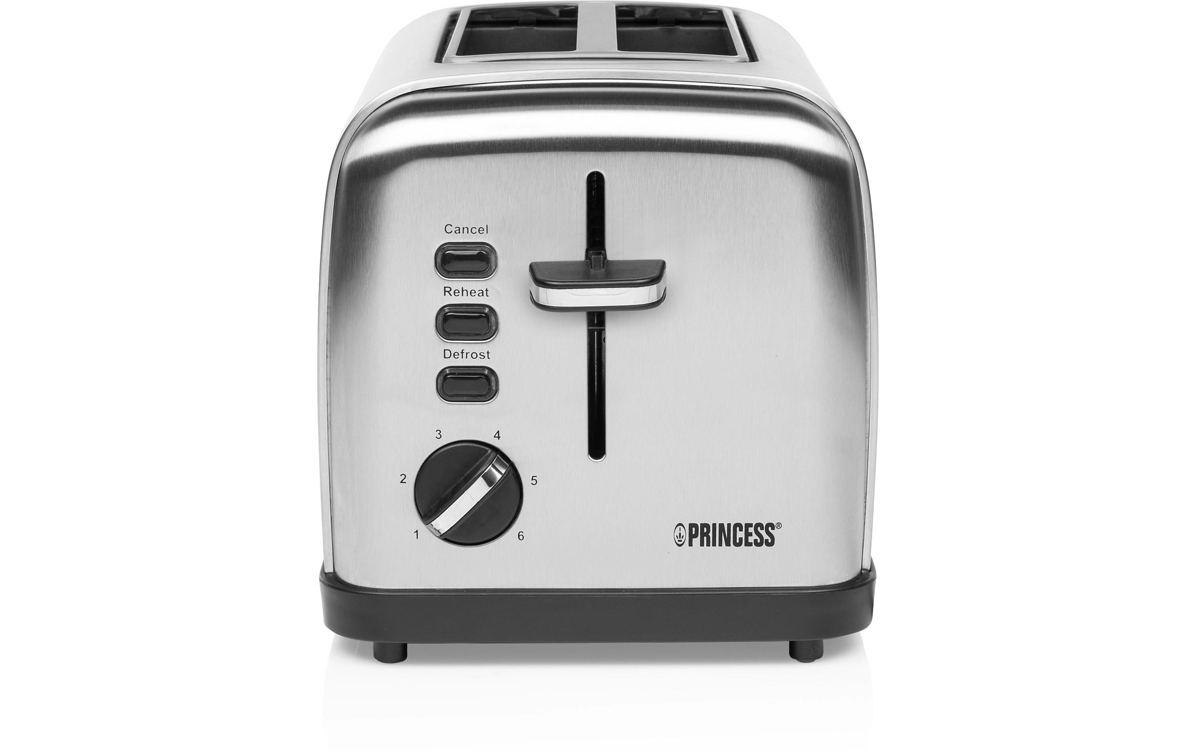 PRINCESS Toaster »Style 2 Silber« 2 kurze Schlitze für 2 Scheiben 850 W