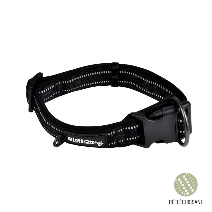 COLLIER NYLON NEOPRENE REGLABLE 55 A 75CM X38MM EXPERT NOIR