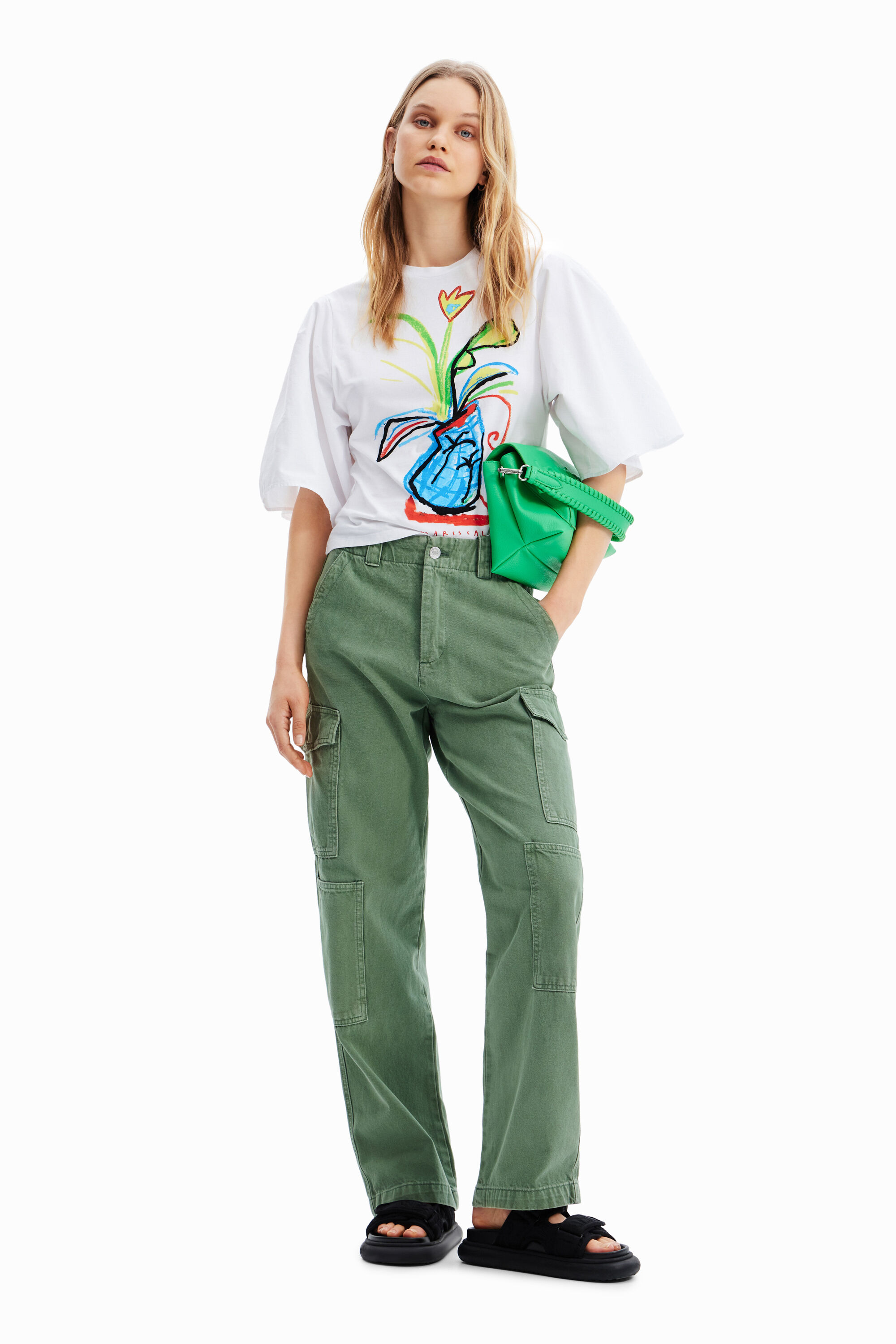 T-shirt manches volume popeline