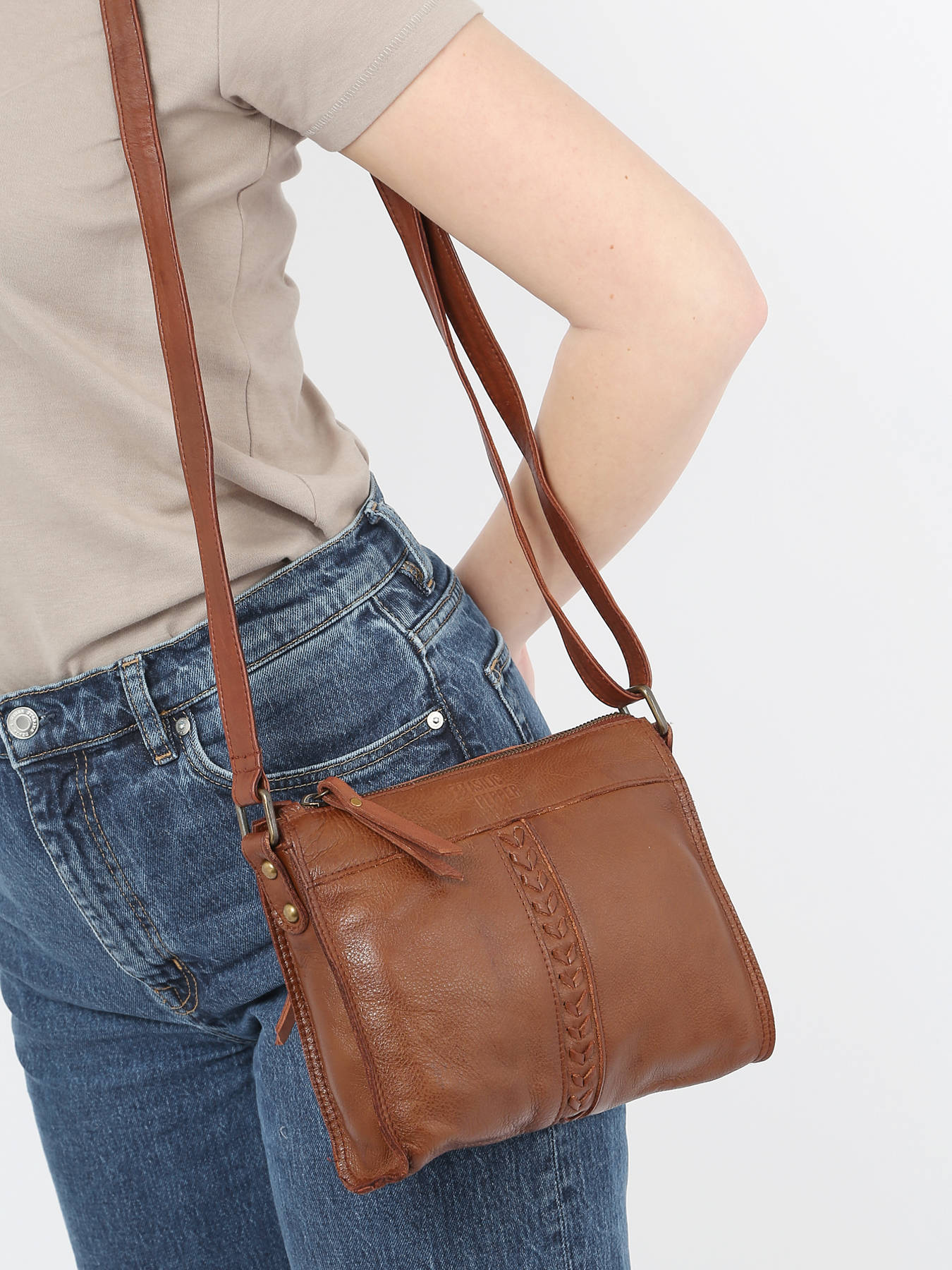 Sac bandoulire Cow cuir BASILIC PEPPER