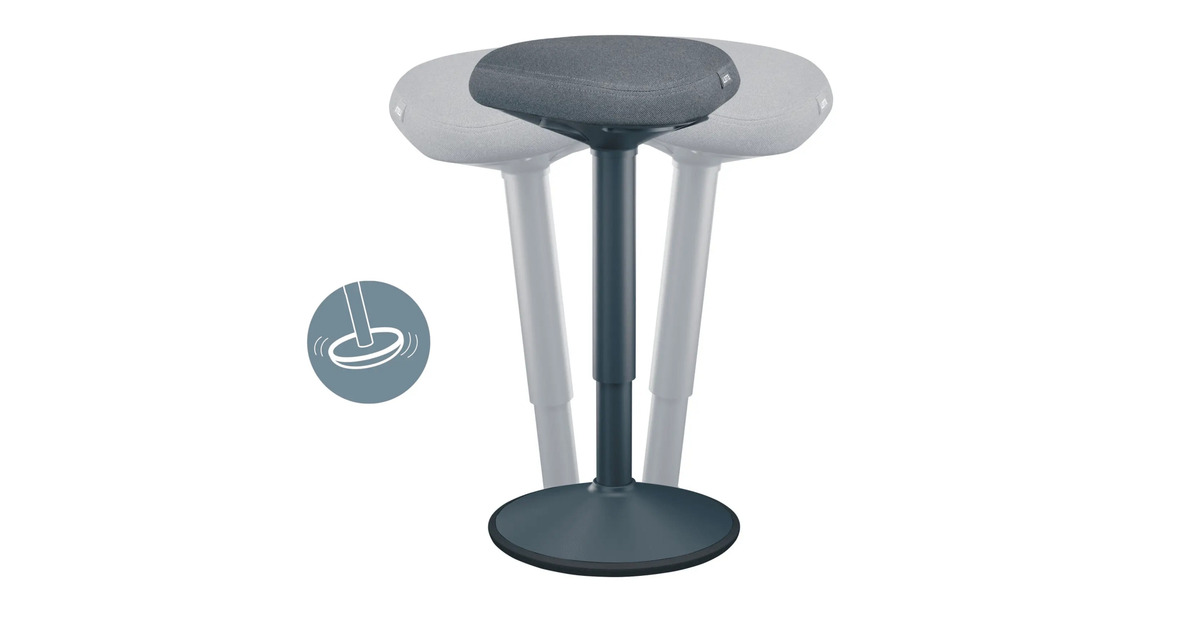 LeitzErgo Wiebelkruk met Gasveer (57 - 82 cm) stoel  (Donkergrijs)