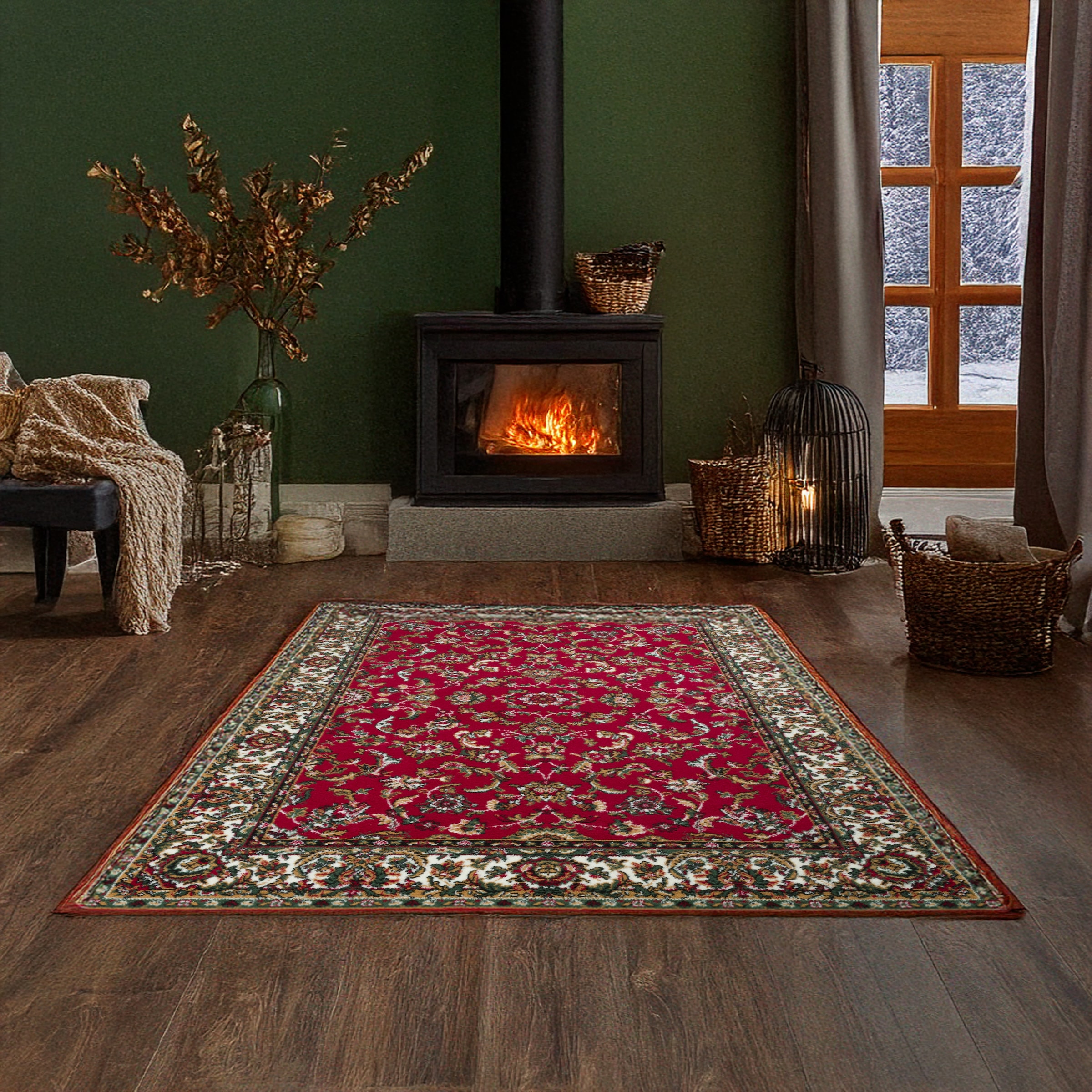 GOODproduct Teppich »Ezzo, mit Bordüre, Kurzflor, Made in Belgium« rechteckig 7 mm Höhe Orient-Optik, Teppich,  Wohnzimmer, Esszimmer, Schlafzimmer